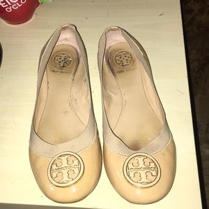 Tory Burch beige Elastic Flats